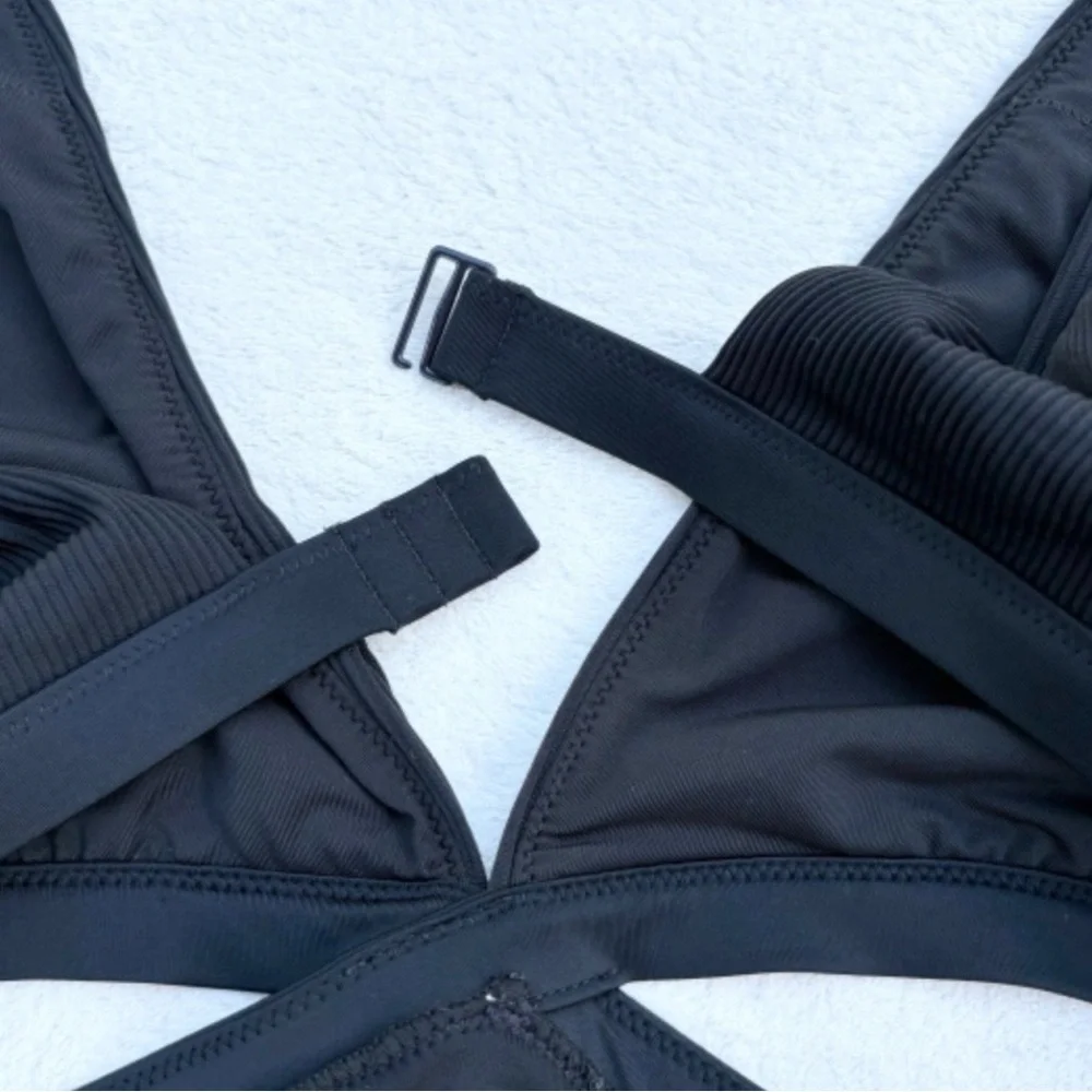 Aerie Real Good Women Swimsuit Black XL One Piece Full Coverage
